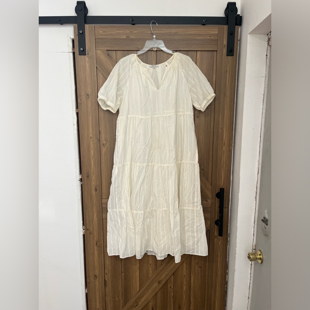 Madewell cream midi dress